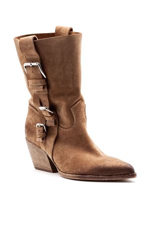 Stivaletto Texano in camoscio beige ELENA IACHI | E4732DUNE